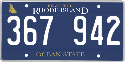 RI license plate 367942