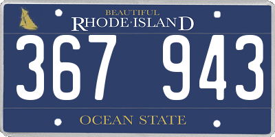 RI license plate 367943