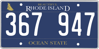 RI license plate 367947