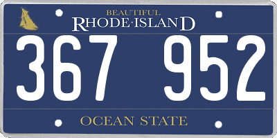 RI license plate 367952