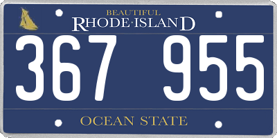 RI license plate 367955