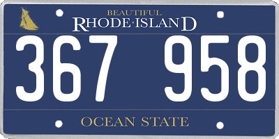 RI license plate 367958