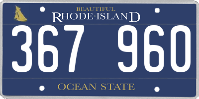 RI license plate 367960