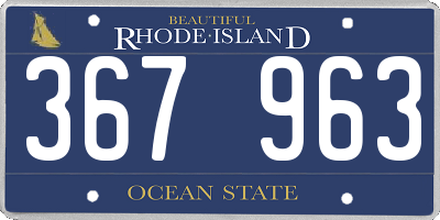 RI license plate 367963