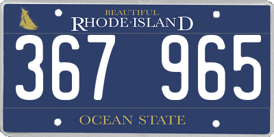 RI license plate 367965
