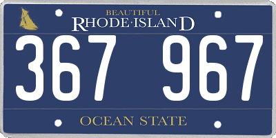 RI license plate 367967