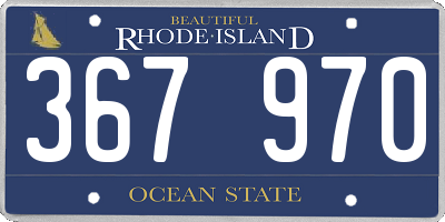 RI license plate 367970