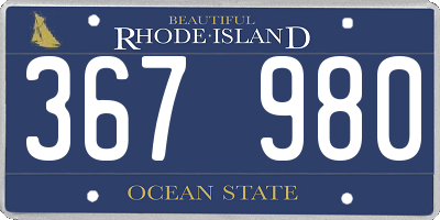 RI license plate 367980