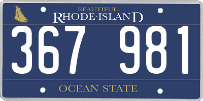 RI license plate 367981