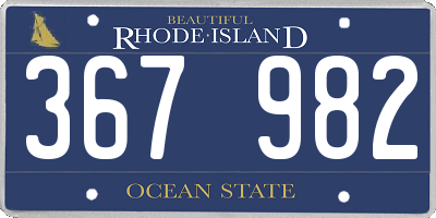 RI license plate 367982