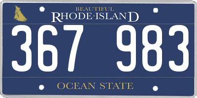 RI license plate 367983