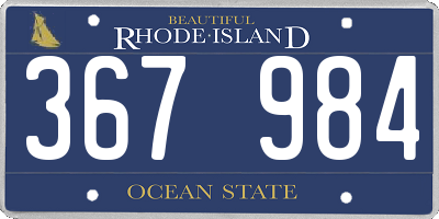 RI license plate 367984