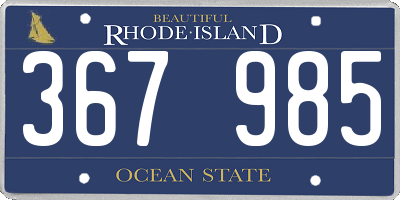 RI license plate 367985