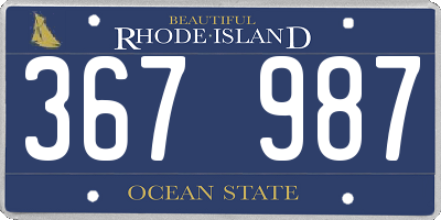 RI license plate 367987