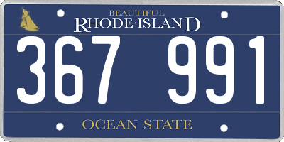 RI license plate 367991