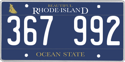 RI license plate 367992
