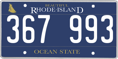 RI license plate 367993