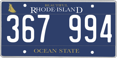 RI license plate 367994