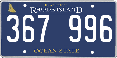 RI license plate 367996