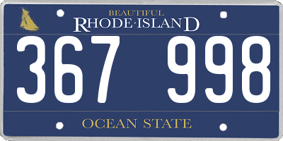 RI license plate 367998