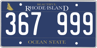 RI license plate 367999