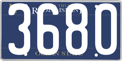 RI license plate 3680