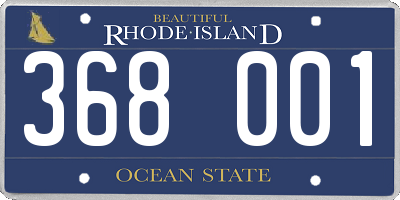 RI license plate 368001