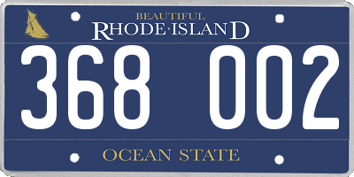 RI license plate 368002