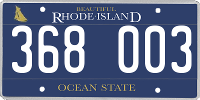 RI license plate 368003