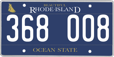 RI license plate 368008