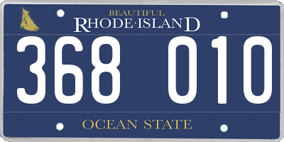 RI license plate 368010