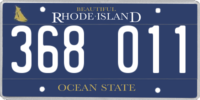RI license plate 368011