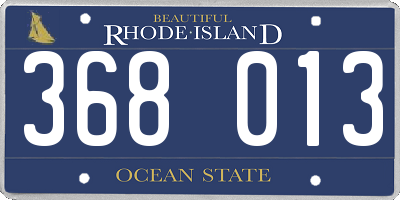RI license plate 368013