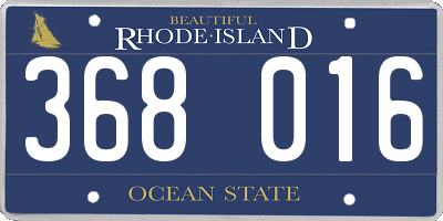 RI license plate 368016
