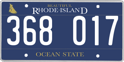 RI license plate 368017