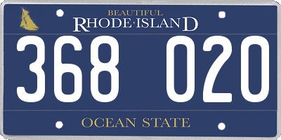 RI license plate 368020