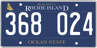 RI license plate 368024