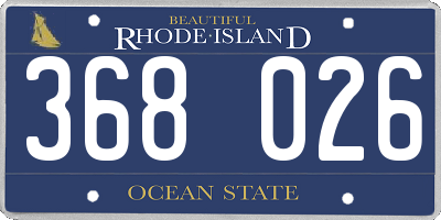 RI license plate 368026