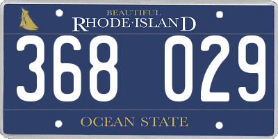 RI license plate 368029
