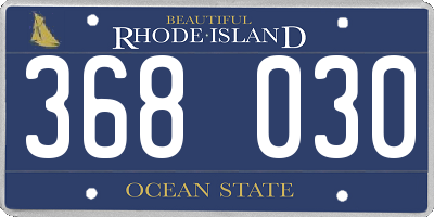 RI license plate 368030