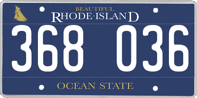 RI license plate 368036