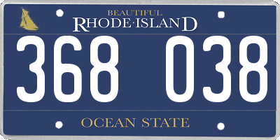 RI license plate 368038