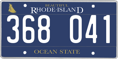 RI license plate 368041