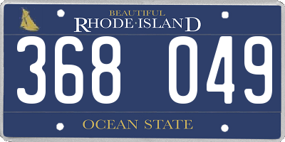 RI license plate 368049
