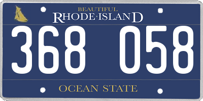 RI license plate 368058