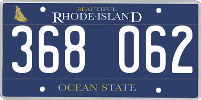 RI license plate 368062