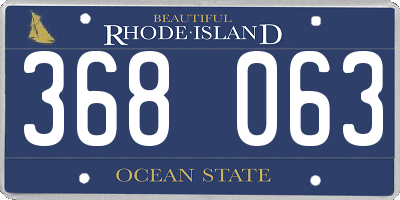 RI license plate 368063