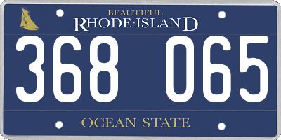RI license plate 368065