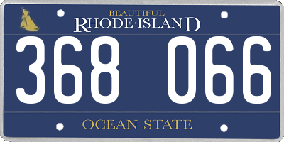 RI license plate 368066