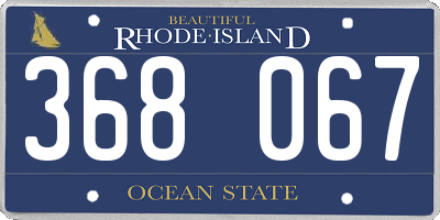RI license plate 368067